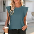 thumbnail image 2 of Tank Top for Women, Sleeveless Loose Fit with Ruffle Sleeves, Lightweight Waffle Knit Fabric, Casual Summer Spring Wear, 2 of 9