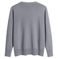 thumbnail image 4 of ZHOUCHANKIDS Women's 100% Merino Wool Lightweight V-Neck Cardigan Sweater Button Down Long Sleeve Knitwear Outwear Tops Grey M, 4 of 5