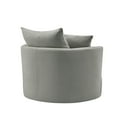 thumbnail image 5 of Rustic Manor Saniyah Grey Linen 360 Swivel Accent Chair, 5 of 9