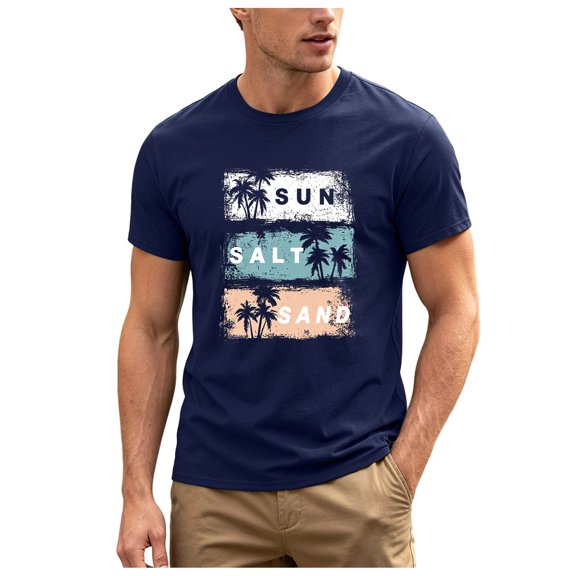 Akiihool Men Shirts Graphic Men's Cotton Crewneck T-Shirts Short Sleeve Plain Tee Moisture Wicking Casual Tshirts Solid Color Dark Blue,XXL