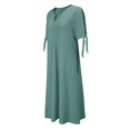 thumbnail image 5 of Womens V Neck Short Sleeve Dress Hollow Out Detail Casual Style Solid Color, 5 of 8