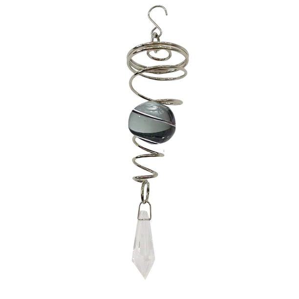 Colgante electrochapado Campana de viento Colgante giratorio Cola de viento Doble espiral Pequeño colgante de cristal