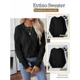thumbnail image 5 of Eytino Plus Size Sweaters for Women Trendy Casual Crewneck Long Sleeve Cable Knit Sweater Pullover Sweaters Fall Sweater Tops Black 2XL, 5 of 10