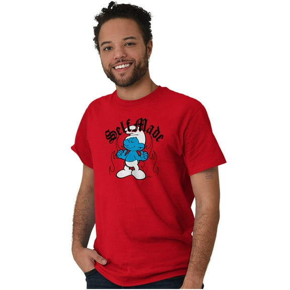 Funny Novelty Self Made Smurf Fire Men's Graphic T Shirt Tees Brisco Brands M
