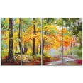 thumbnail image 1 of Design Art Colourful Autumn Forest Multipanel Landscape Large Metal Wall Art, 1 of 1