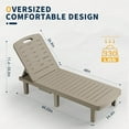 thumbnail image 2 of ECOPATIO Oversized Outdoor Chairse Lounge Chair set of 2，Extra Widen Chaise with Cup, 2 of 6