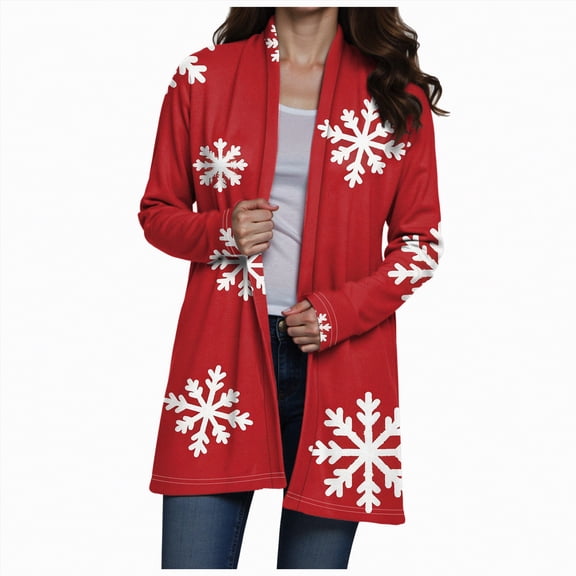 enyan Women's Cardigans Women's Fall Winter Long Sleeve Chunky Cable Knit Sweater Open Front Cardigan Button Loose Sweaters Outerwear Red,XXL