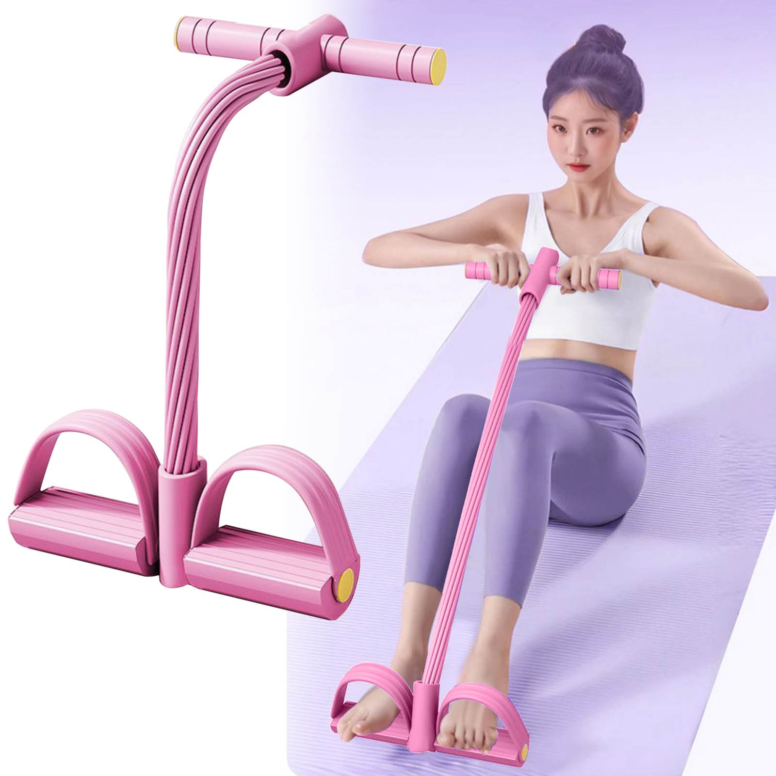 PLPPYFS 21 Fitness Resistance Bands-10 Tube Pedal Ankle Puller - 2025 New Sit up Leg Stretch Rope Exercise Bands with Handles, Stretching Workout Fitness Bands for Arm Weights Exercise Equipment