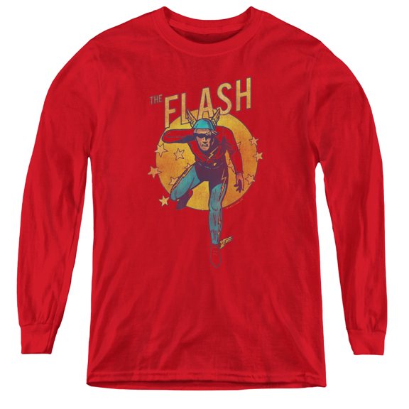 Dc Flash - Circle & Stars - Youth Long Sleeve Shirt - Small