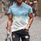 thumbnail image 2 of Mens Casual Pantalones Cortos Raya Impresión Suéter Fitness Deportes Camiseta, Poliéster Cuello Redondo Blusa para Al Aire Libre, Diario Y Primavera Verano Desgaste, 2 of 5