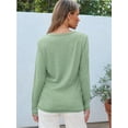thumbnail image 2 of Womens Casual Long Sleeve Round Neck Shirts Basic Fall and Winter Tops, 2 of 5