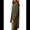 thumbnail image 2 of Conjuntos de Dos Piezas para Mujer, Camisetas de Larga A Juego, Pantalones Anchos y Chándales, Ropa de Otoño. Verde XL, 2 of 10