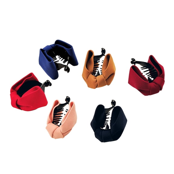 IBASETOY 6PCS Pack Elegant Bow Hair Claw Clips Assorted Color for Special Occasions