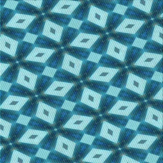 Ahgly Company Indoor Square Patterned Dark Cyan Green Area Rugs, 5' Square
