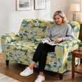 thumbnail image 6 of Xixirimido Recliner Slipcover 6-Pieces Lazyboy Cover for 2 Seat Recliner Chair Covers with Pockets Furniture Protector for Living Room Sofa Slipcover, Lemon and Florals Green, 6 of 8