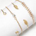 thumbnail image 4 of Pulseras Abiertas De 4 Piezas Para Mujer, Con Brazalete Brazalete Abierto Con Cristal Para Mujeres Niñas - Dorado Yuyangstore Cadena de brazalete de oro para mujer, 4 of 8