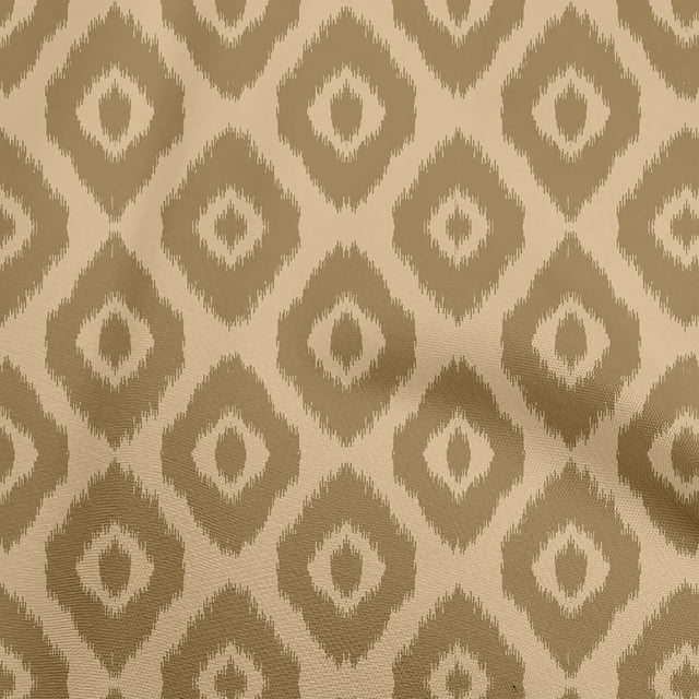 oneOone Polyester Spandex Brown Fabric Asian Ikat Sewing Material Print Fabric By The Yard 56 Inch Wide