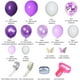 thumbnail image 1 of Kit de arco de guirnalda de globos morados de 124 Uds., globos metálicos de látex de confeti blanco y morado con mariposa de papel Feliz Sencillez, 1 of 2