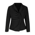 thumbnail image 4 of Scyoekwg Womens Blazer Solid Color Business Casual Button Lapel Blazer Offices Work Suit Long Sleeve Fall Coats Trendy Lightweight Coats(Black,L), 4 of 5
