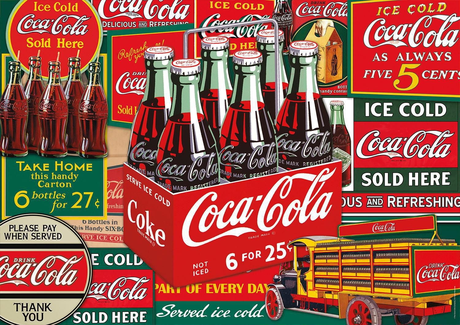 Buffalo Games Americana Coca-Cola Evergreen 500 Piece Jigsaw Puzzle