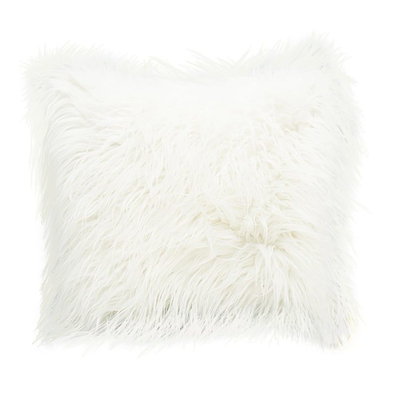 18" Soft Fluffy Fur Plush Square Cushion Cover Waist Throw Pillow Case Warm 