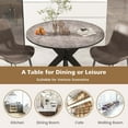 thumbnail image 4 of Costway Round Dining Table 36" Faux Marble Tabletop Rubber Wood Legs Kitchen Black, 4 of 10
