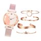 thumbnail image 4 of Juego de 5 Piezas de Lujo para Mujer, Reloj de Cielo Estrellado Magnético para Mujer - Rosado Sunnimix brazalete de reloj de acero inoxidable, 4 of 8
