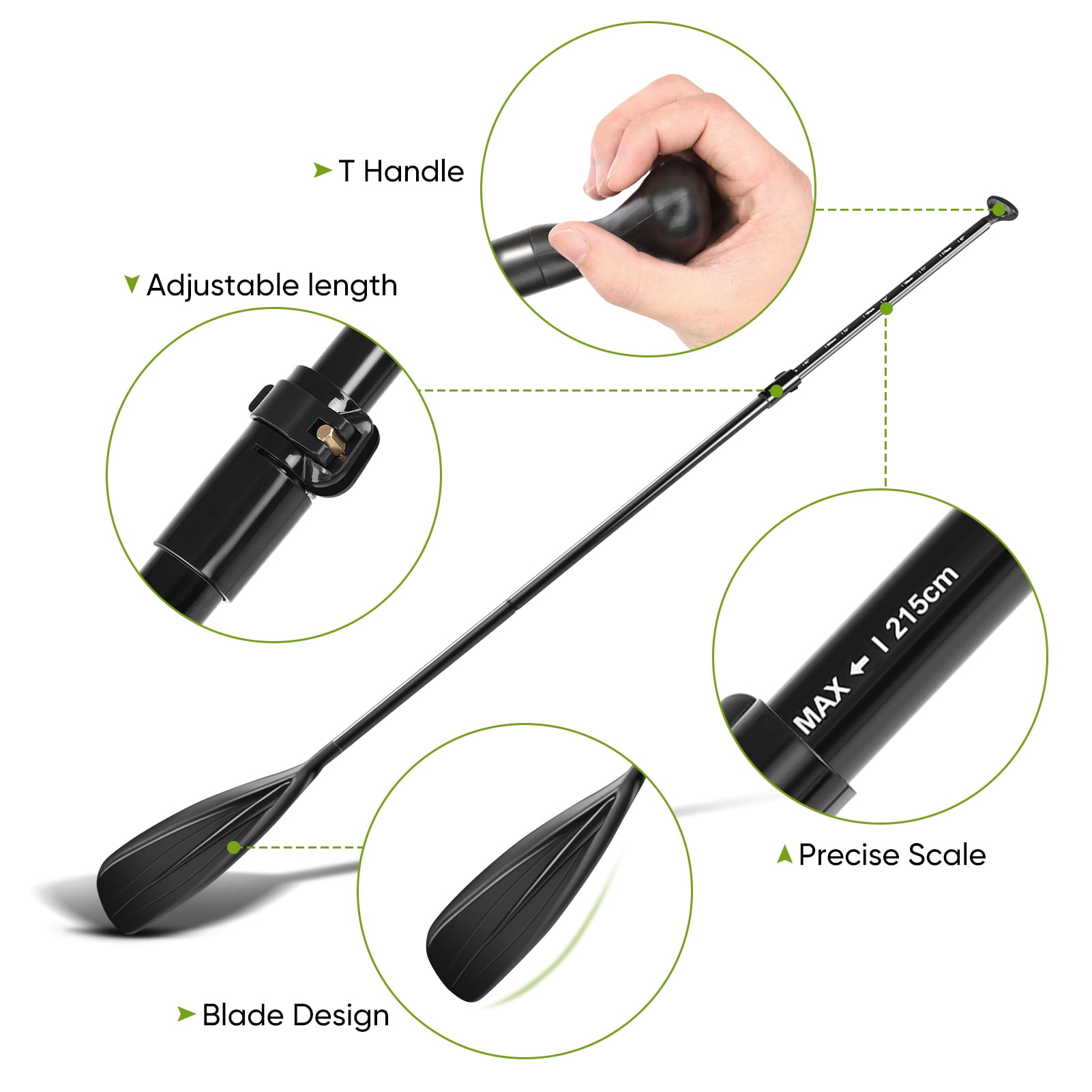 Fdit Kayak Paddle, Surfing Paddle,Surfboard 2 Section Aluminum Adjustable Paddle for Boating Kayaking Surfing