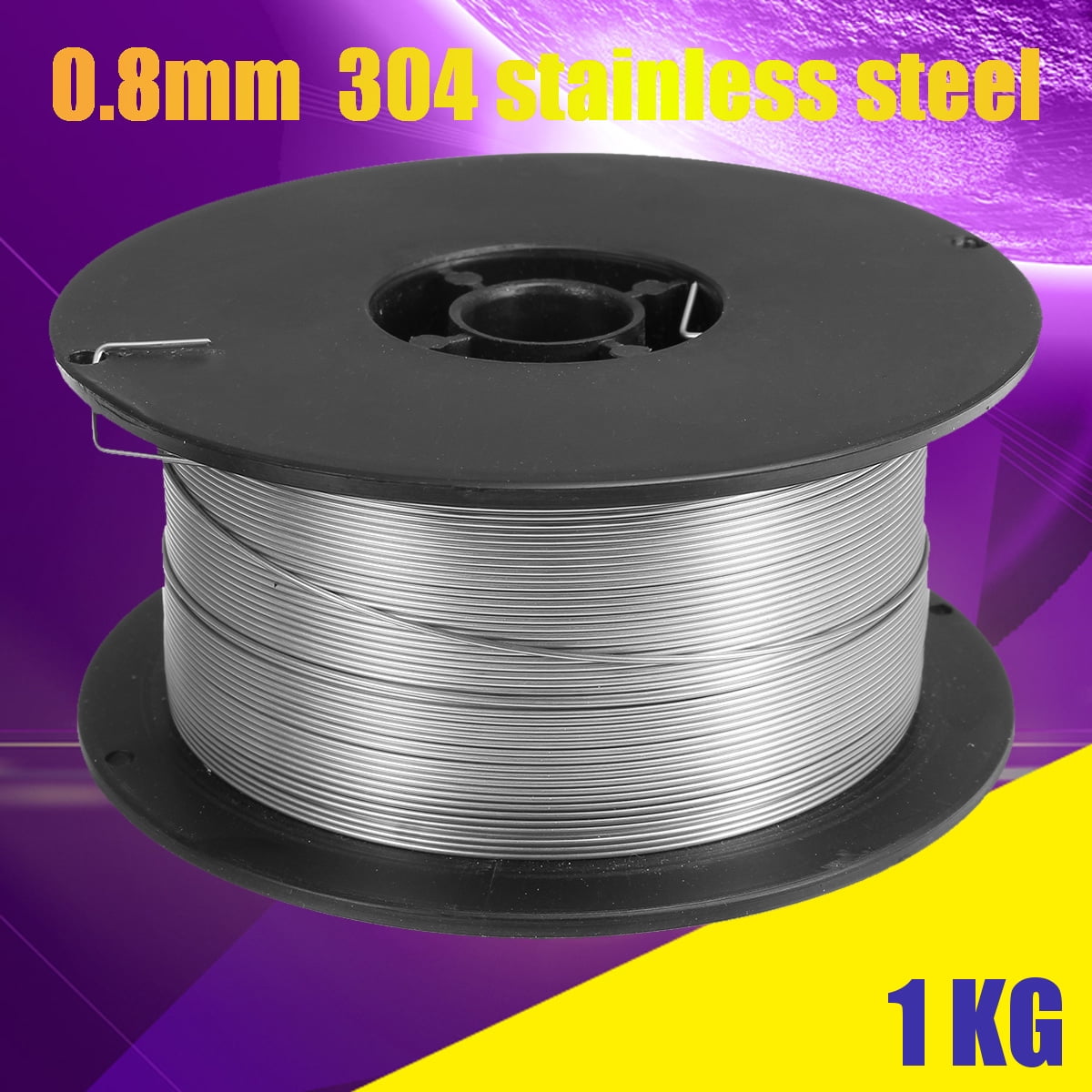 Stainless Steel MIG Welding Wire Reel Spool ROLL Solid CORE Gas Hobby 0.8mm 1KG