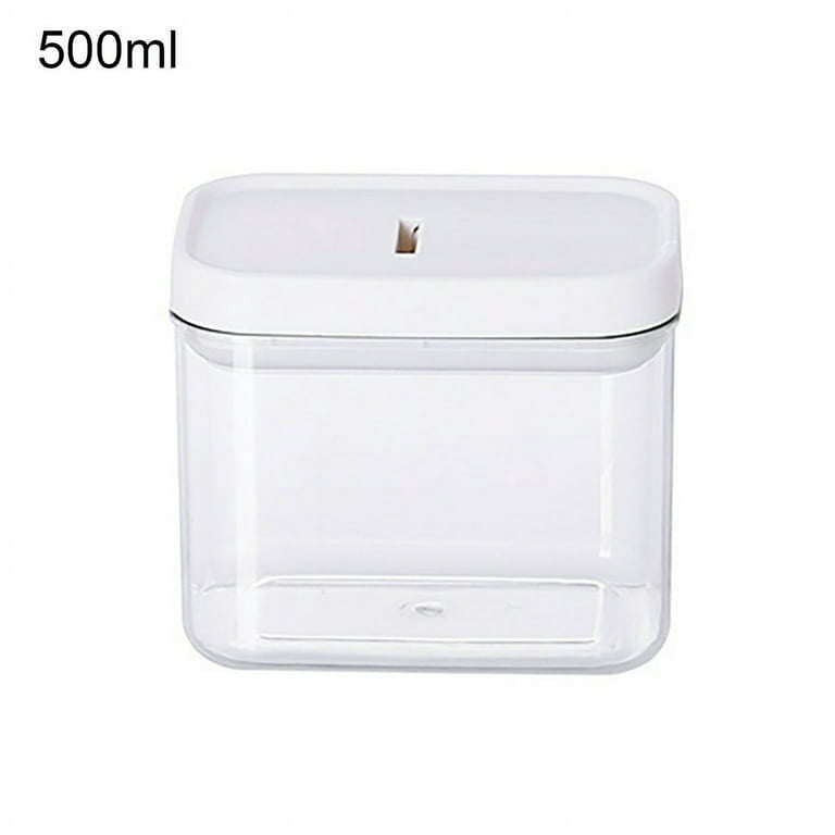 1pc 500ML Square Transparent Snap-Lock Food Storage Canister, Candy Jars  With Lids,Sealed Container, PET Material, 93 Teeth,Moisture-proof  Transparent