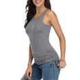 thumbnail image 3 of Women's Drawstring Side Tank Tops Casual Crewneck Sleeveless UnderShirts Tops, 3 of 6