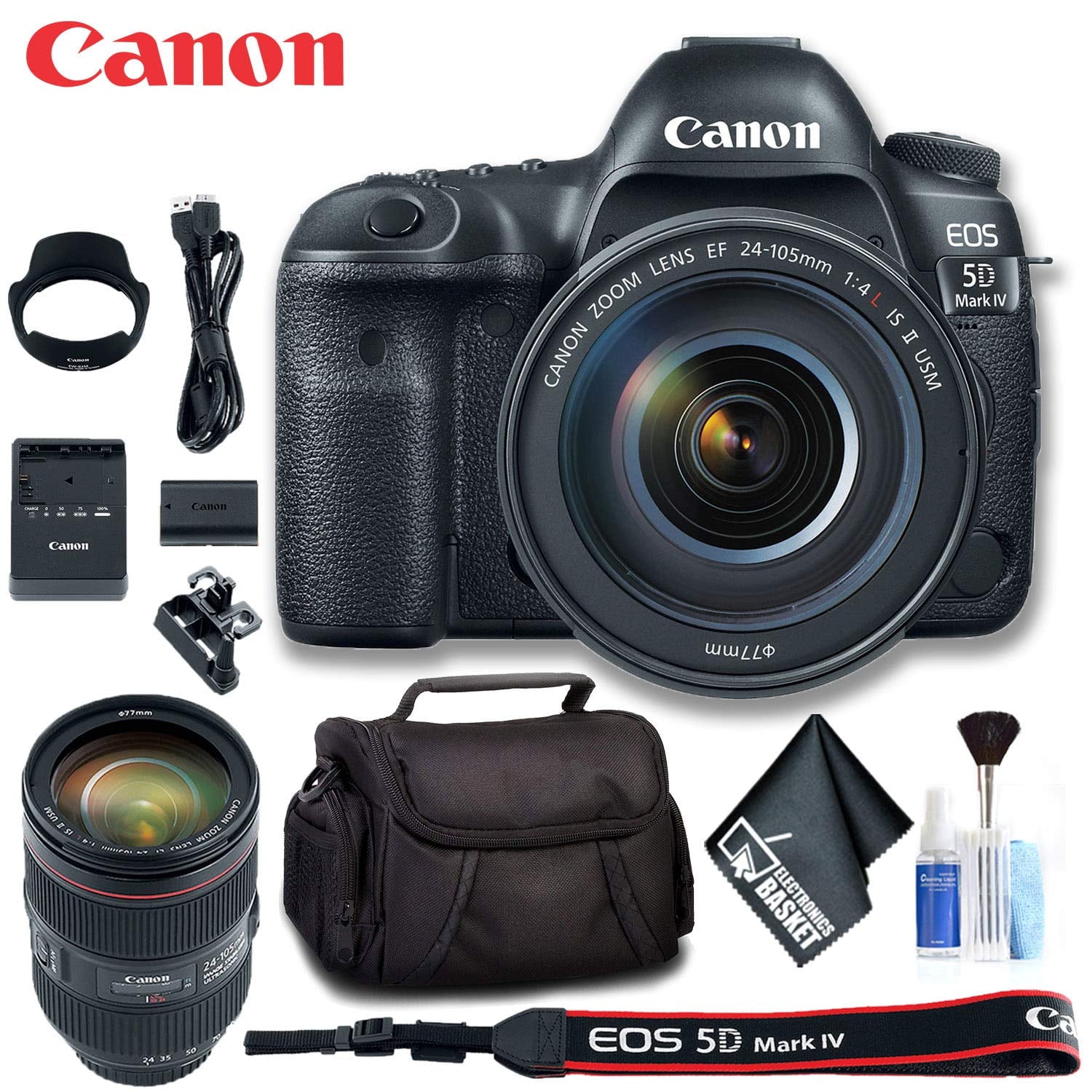 Canon EOS 5D Mark IV DSLR Camera with 24-105mm F/4L II Lens (Intl Model) Standard Bundle(International Model)