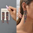 thumbnail image 4 of Pendientes colgantes geométricos de cristal con cuentas de playa de verano para mujer estilo bohemio, 31, 4 of 5