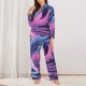 thumbnail image 2 of Fotbe Hawaiian Beach Dolphin Conjunto de Pijama de Manga Larga para Mujer con Estampado, Ropa de Dormir de 2 Piezas, Conjunto de Casa Suave y Cómodo con Bolsillos-XX-Large, 2 of 7