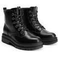 thumbnail image 4 of Women’s Fashion Ankle Booties Causal Side Zipper Lace-up Combat Boots, 4 of 7