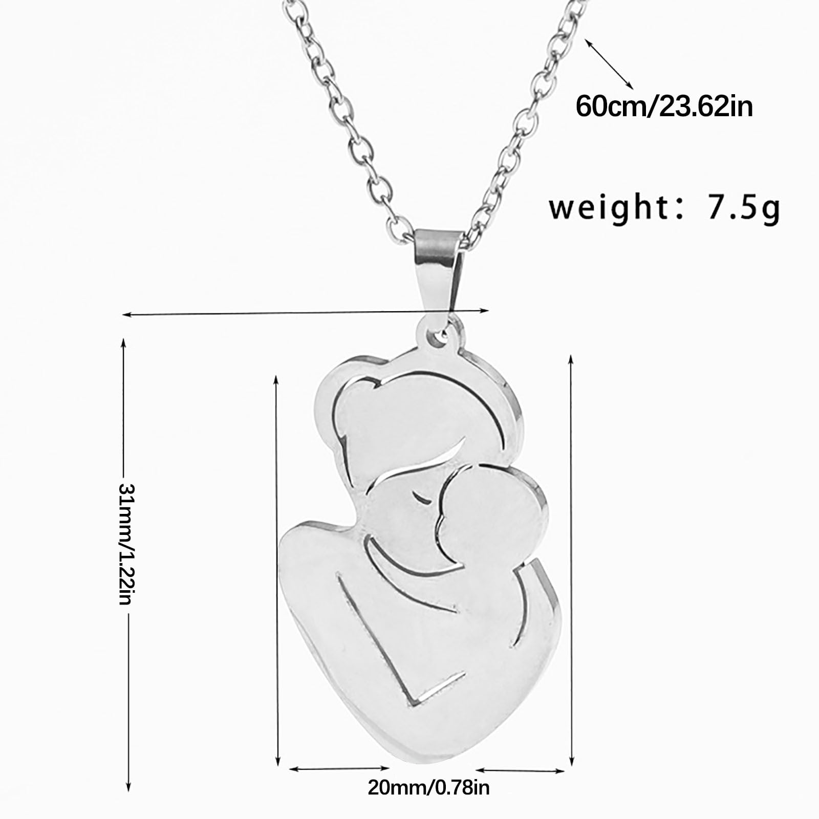 Jewelry On Clearance Mother S Day Parent Child Necklace Mother And Child Embracependant Necklace Silver One Size Walmart