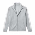 thumbnail image 4 of Fanshiluo Men's Stand Collar Full-Zip Long Sleeve Track Jacket, Contrast Side Stripes Athletic Jacket with Pockets for Men,XXL,Big and Tall Men, 4 of 6