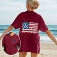 thumbnail image 2 of Blusas de Manga Corta Casuales para las Mujeres Verano Cuello Redondo Moda Impresa Blusa, Top Ligero para el Hogar Y Diario, 2 of 5