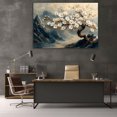 thumbnail image 5 of Mudket White Plum Blossom with Gold Branch & Mountain Canvas Wall Art, Vintage Floral Wall Decor, Framed Ready to Hang Artwork for Living Room Bedroom Office - 12"L x 8"W, 5 of 10