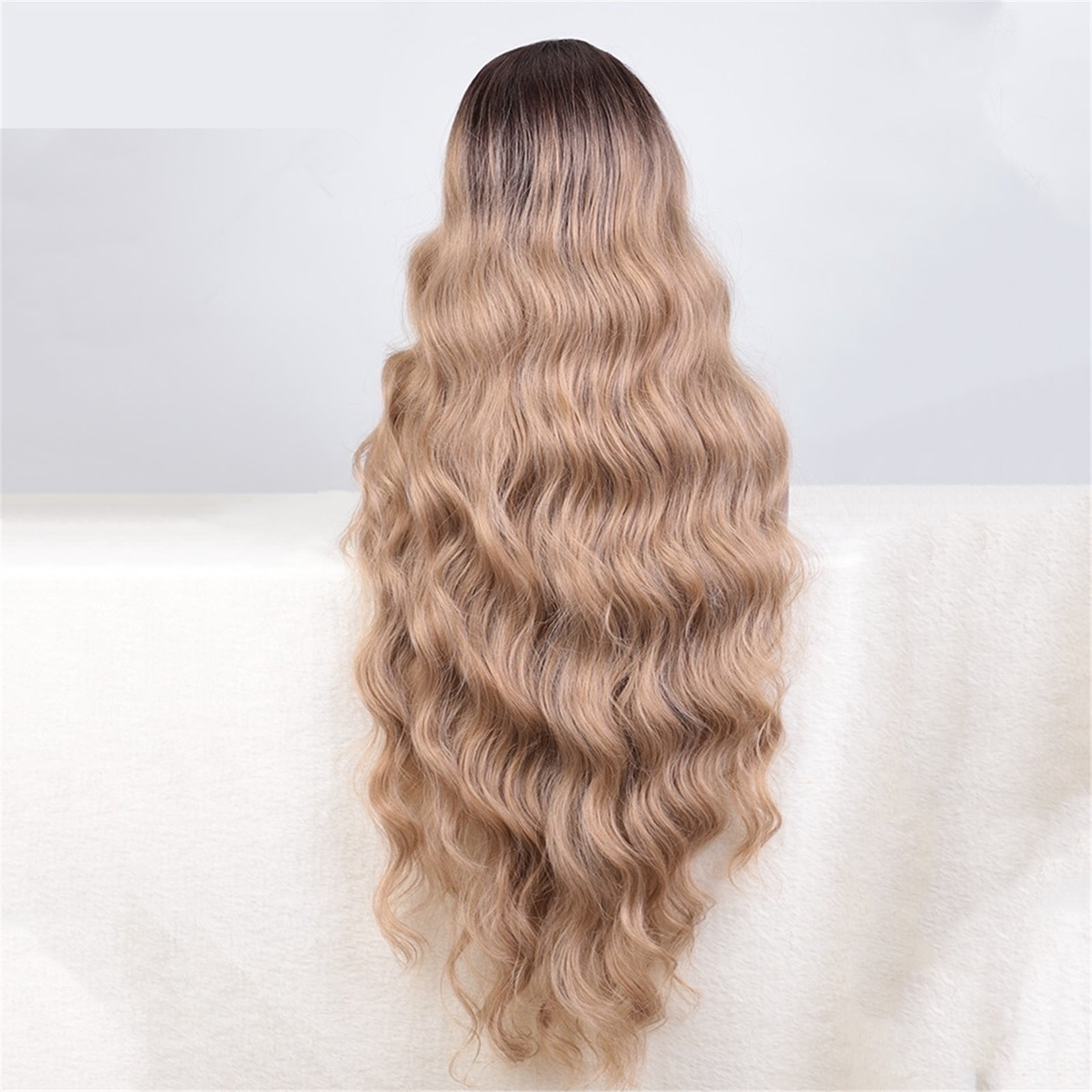 Synthetic Lace Front Wig Long Wavy 36 " Body Wavy Side Part Wig for Women Ombre Blonde