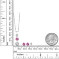 thumbnail image 2 of Gem Stone King 925 Sterling Silver White Created Sapphire and Pink Created Sapphire Pendant and Earrings Jewelry Set for Women (2.90 Cttw, Gemstone September Birthstone, with 18 inch Chain), 2 of 3