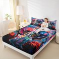 thumbnail image 4 of Manfei Rugby Sports Bed Sheets,Rugby Ball Sport Game King Sheets,Colorful Graffiti Sheet Set For Boys Teens,Ultra Soft Home Decor,4-Piece, 4 of 7
