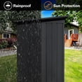 thumbnail image 3 of 4x6 FT Metal Garden Sheds with Hinged Door,Padlock & Pent Roof,Aluminum Outdoor Storage Shed w/Eco-Friendly Painting,for Tools,Equipment,Materials,Black, 3 of 12