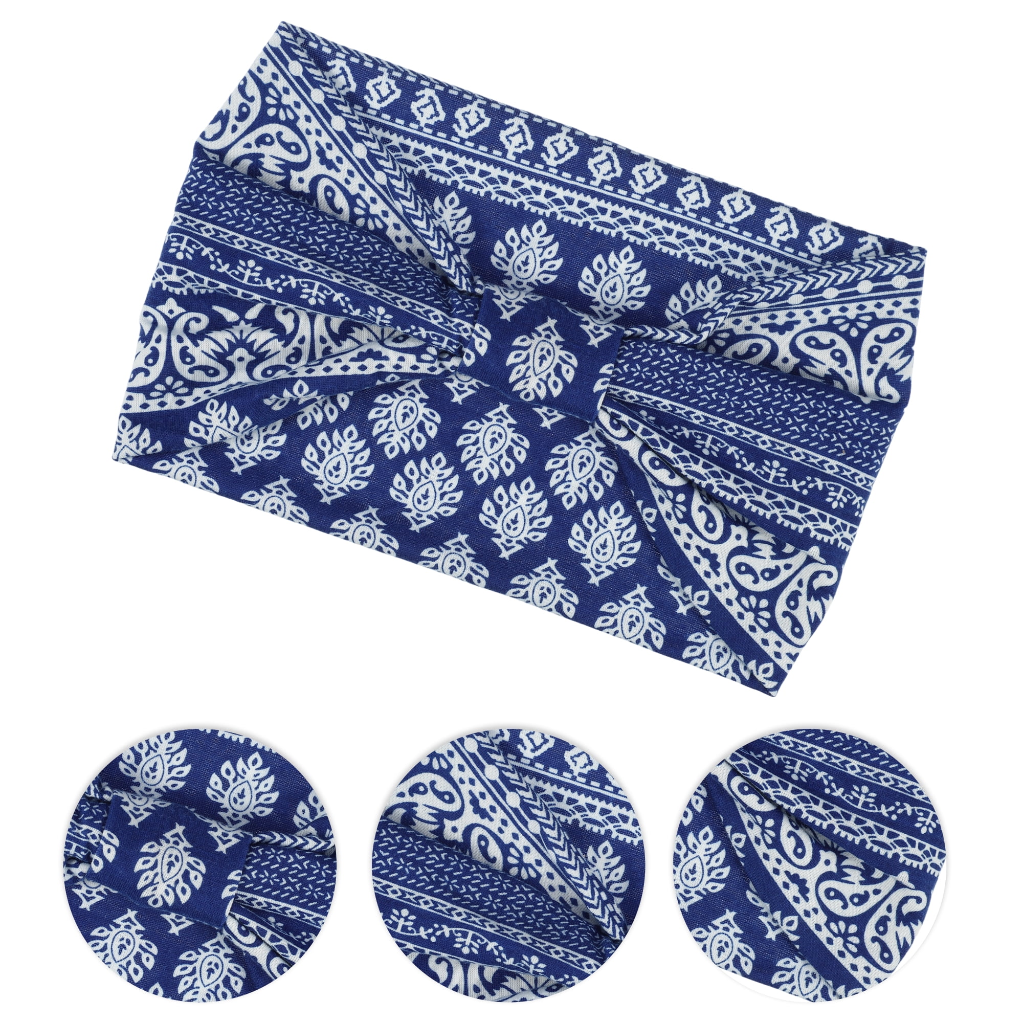 Unique Bargains Bohemia Printed Wide-side Knotted Headwrap 4pcs