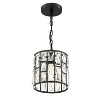 Home Decorators Collection Kristella 1-Light Black Crystal Pendant Light