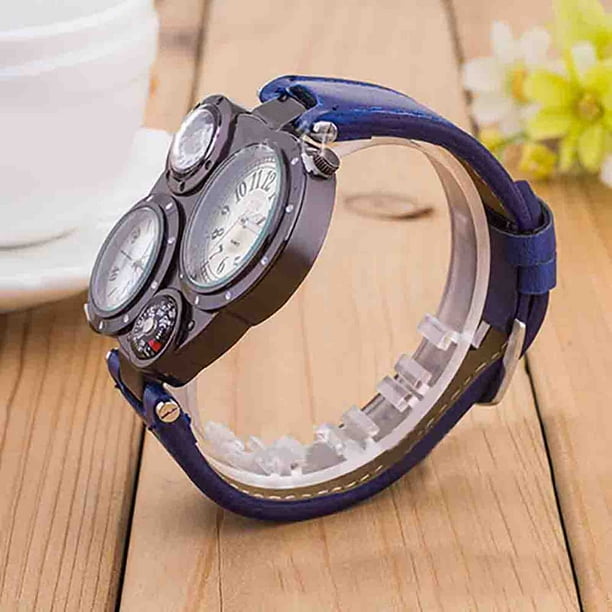Men Chic Dual Movement Quartz Waterproof Outdoor Thermometer