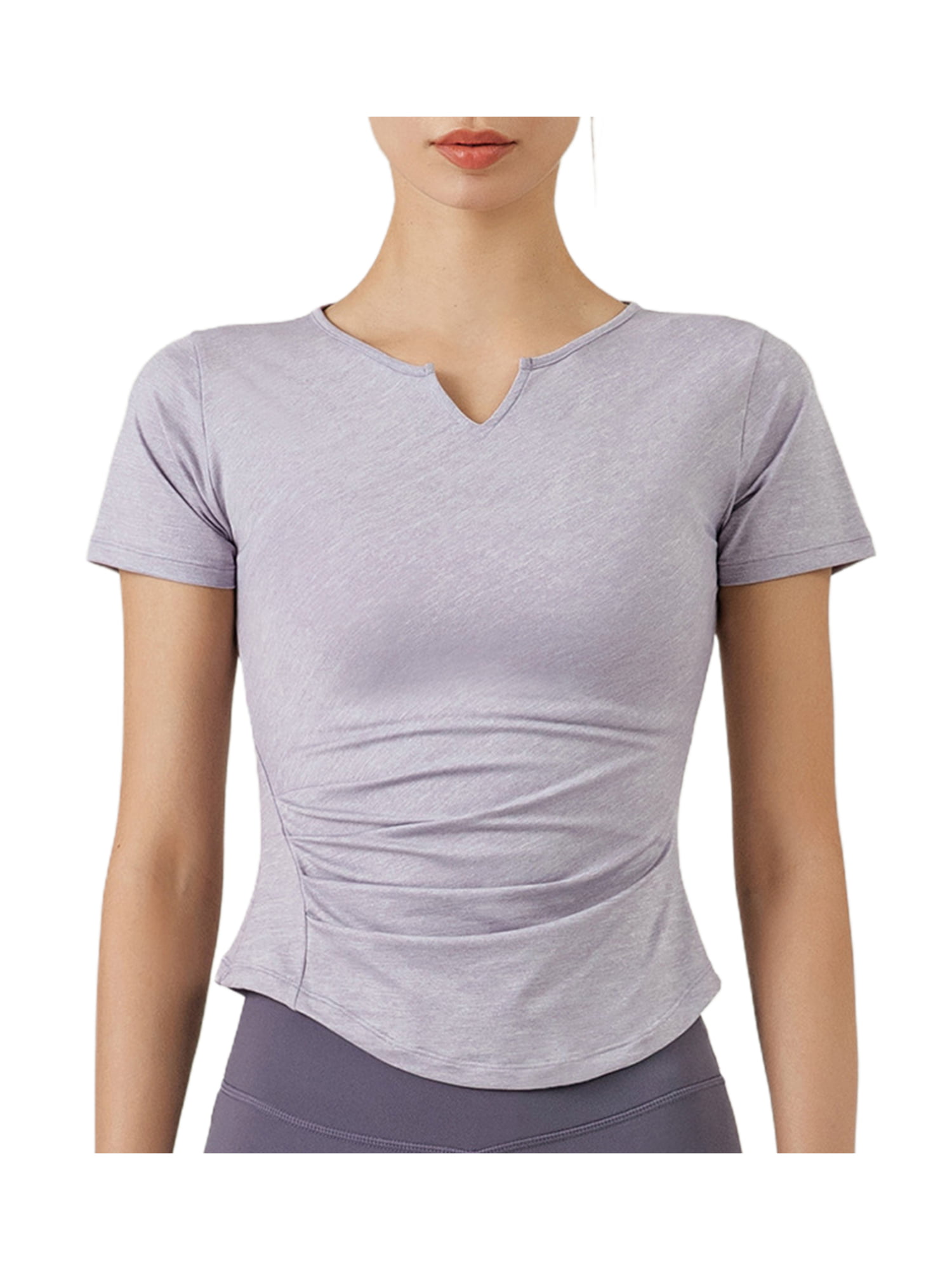 Genuiskids Women Sports T-Shirt Quick Dry Solid Color Short Sleeve Tee Tops Workout Gym Sports T-shirt - Walmart.com