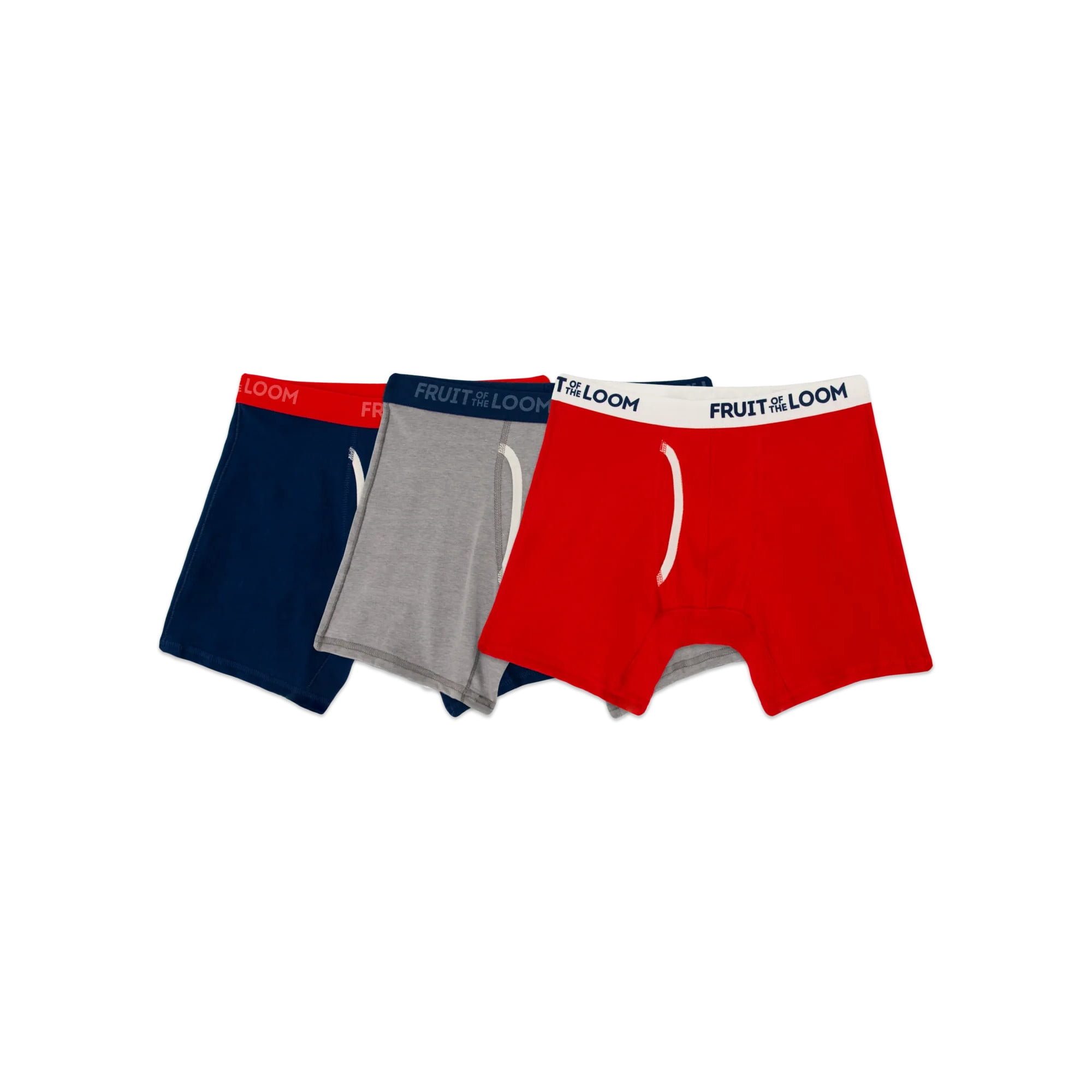 Fruit of the Loom Men's Americana Stretch Boxer Briefs, Moisture Wicking Underwear, 3-Pack