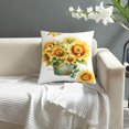 thumbnail image 5 of Sunflowers Pillowcases Yellow Flowers Golden Butterfly in a Rusty Iron Bucket Pillow Case Decorative Throw Pillow Cover for Home Sofa Office 18x18inch, 5 of 6