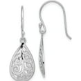 thumbnail image 1 of Sterling Silver Rhodium-Plated Filigree Teardrop Dangle Earrings (33 X 11) Made In China qe15190, 1 of 4